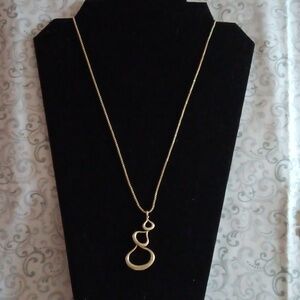 Fossil Gold Toned Chained Triple Teardrop Necklace